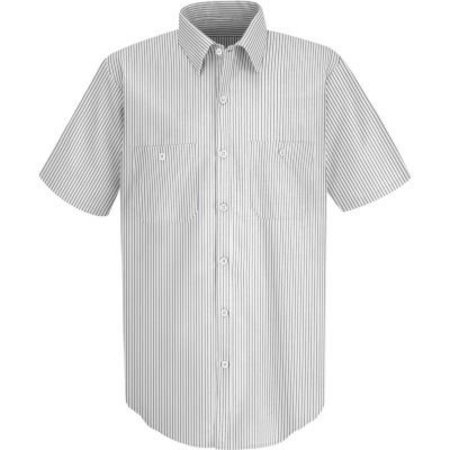 VF IMAGEWEAR Red Kap® Men's Industrial Stripe Work Shirt Short Sleeve White/Charcoal Stripe M SP20 SP20CWSSM